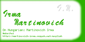 irma martinovich business card